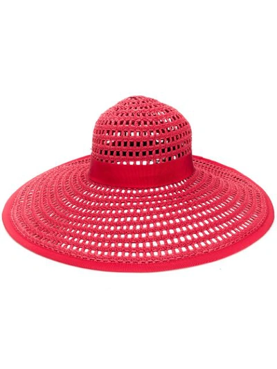 Eugenia Kim Sunny Vented Straw Sun Hat In Red