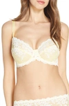 Wacoal Lace Underwire Bra In Pale Banana/ White Alyssum