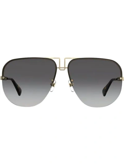Givenchy Cutout Metal Aviator Sunglasses In Gold/dark Gray