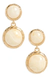 Shashi Arabella Drop Earrings In Gold/ Cream