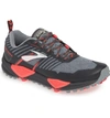 Brooks Cascadia 13 Trail Running Shoe In Grey/ Grey/ Pink