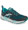 Brooks Cascadia 13 Trail Running Shoe In Teal/ Aqua/ Grey