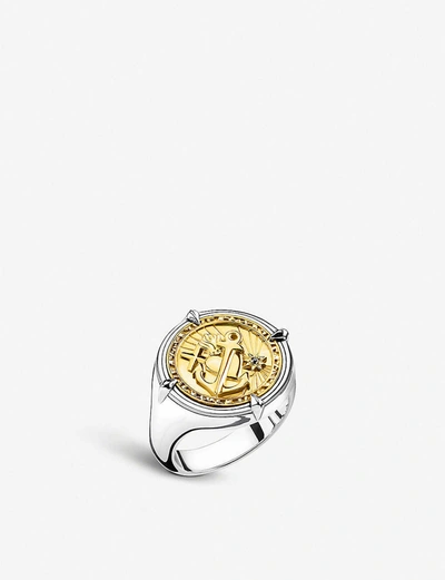 Thomas Sabo Men's Yellow Gold Faith, Love, Hope 18ct Yellow-gold Plated Silver Signet Ring