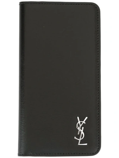 Saint Laurent Bifold Monogram Iphone X Case In Black