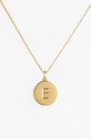 Kate Spade 12k Gold-plated Initials Pendant Necklace, 17" + 3" Extender In E- Gold