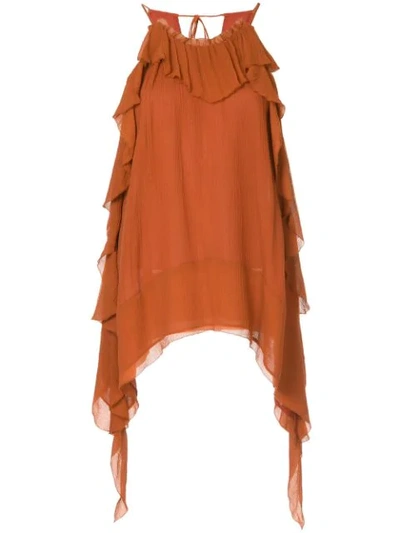 Manning Cartell Draped Sides Blouse In Brown
