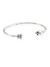 King Baby Studio Men's Skull & Crown Sterling Silver Thin Wire Cuff Bracelet