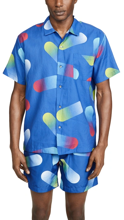 Double Rainbouu Hawaiian Shirt In Synthetic Leisure