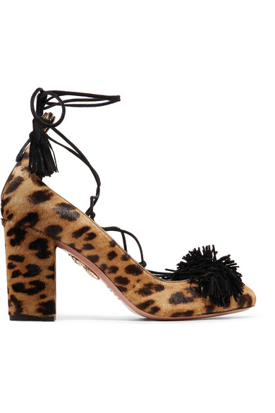 Aquazzura Wild Fringed Leopard-print Calf Hair Pumps | ModeSens