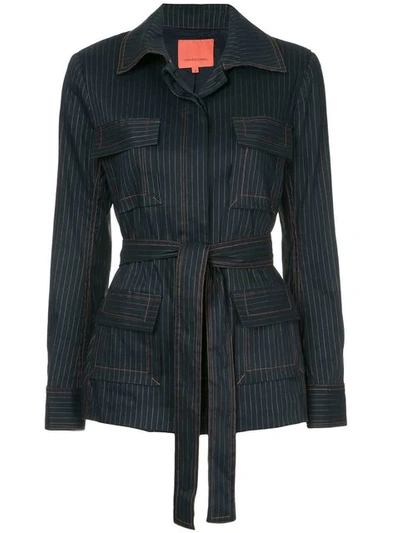 Manning Cartell Pinstripe Belted Blazer In Navy