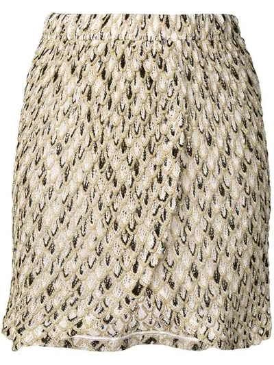 Missoni Embroidered Pattern Short Skirt In Neutrals