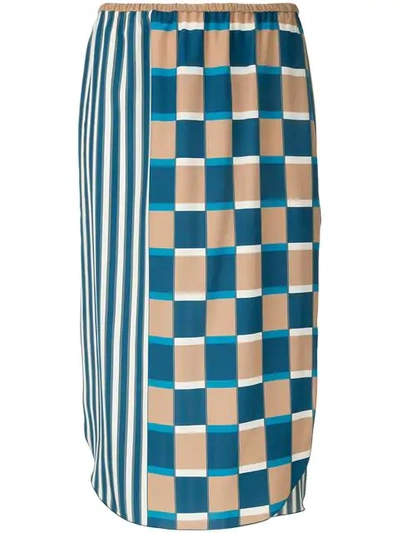 Seya. Printed Midi Skirt In Multicolour