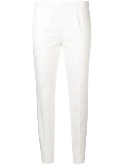 Les Copains Cropped Skinny Trousers In White