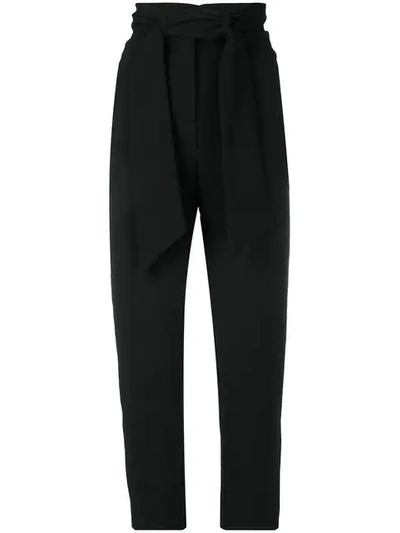 Pinko Cropped Trousers In Black