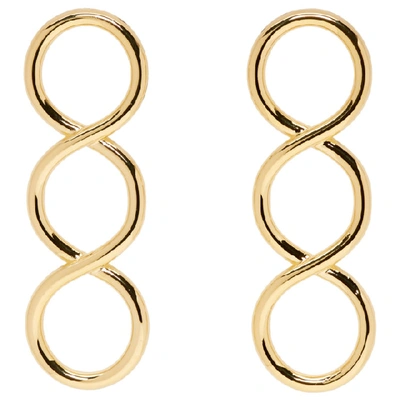 Jw Anderson Twisted Earrings In Gold