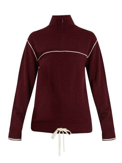 half zip cashmere sweater women's