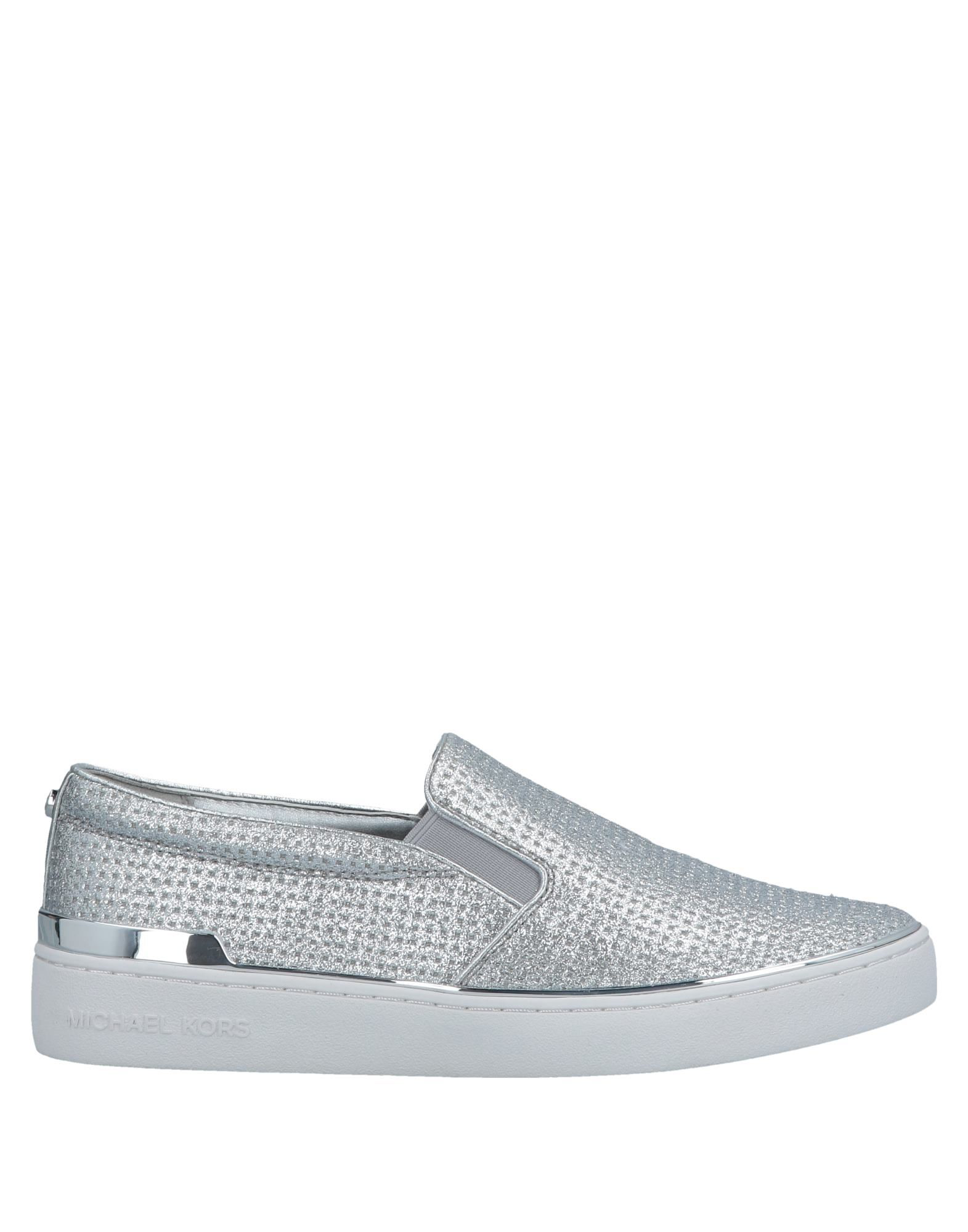 michael kors silver slip on sneakers