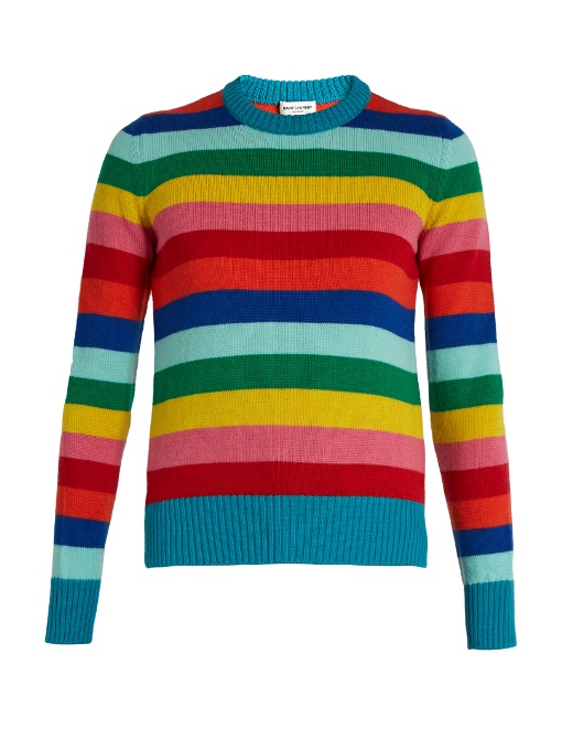 Saint Laurent Striped Wool Sweater In Multicoloured | ModeSens