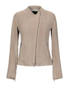 Bully Leather Jacket In Beige