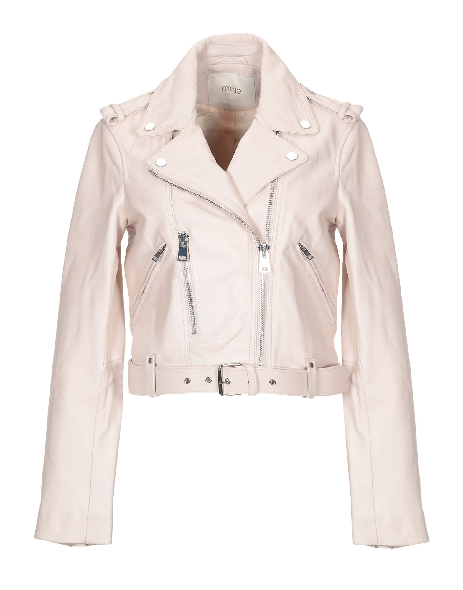 Maje Leather Jacket Pink