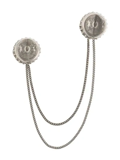 Alexander Mcqueen Double Cap Brooch In 0446