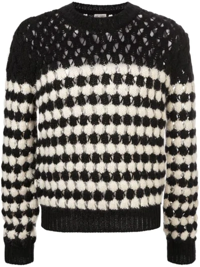 Saint Laurent Sailor Sweater In Wool And Alpaca In Black And White