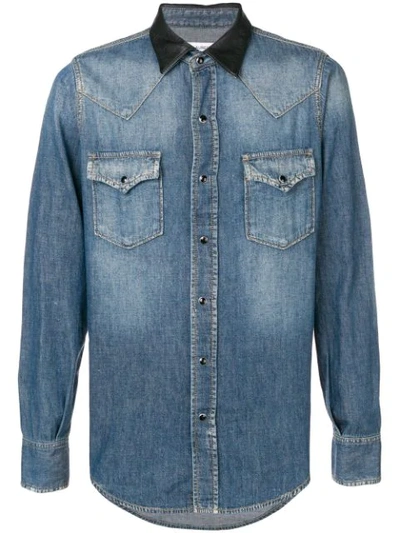 Saint Laurent Classic Western Shirt In Blue