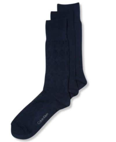 Calvin Klein Men's Socks, Rayon Dress Men's Socks 3 Pack In Navy