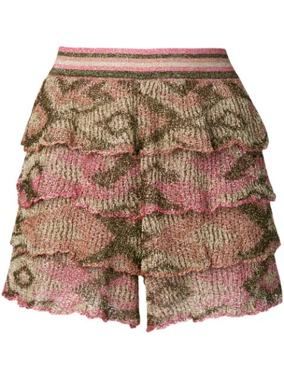 Missoni Ruffle Shorts In Pink