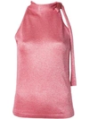 Missoni Lurex Knit Halter Top In Pink