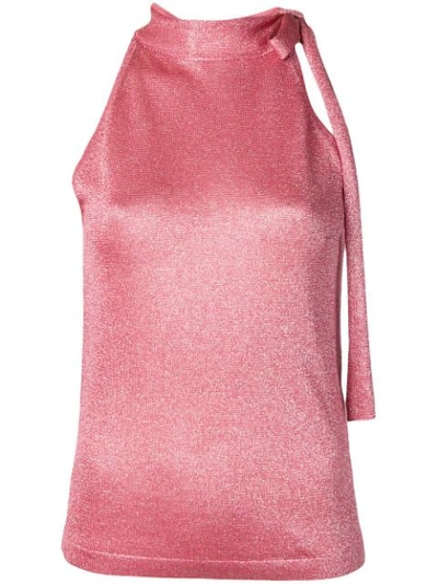 Missoni Lurex Knit Halter Top In Pink
