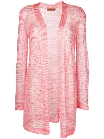 Missoni Sheer Sequin Cardigan In Pink
