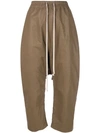 Rick Owens Dropped Crotch Trousers In Brown