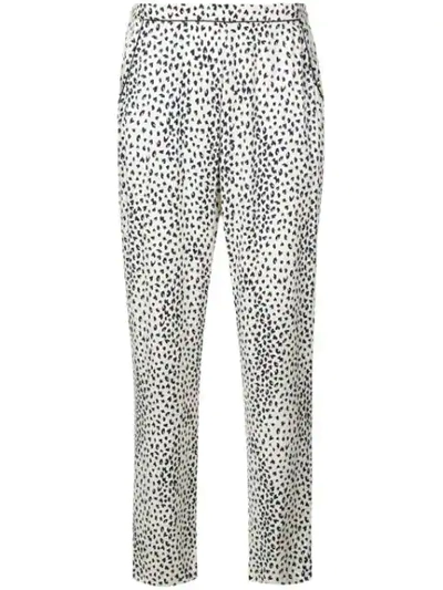 Fleur Du Mal Leopard Print Pyjama Bottoms In White