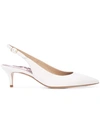 Marion Parke Slingback Leather Pumps In White