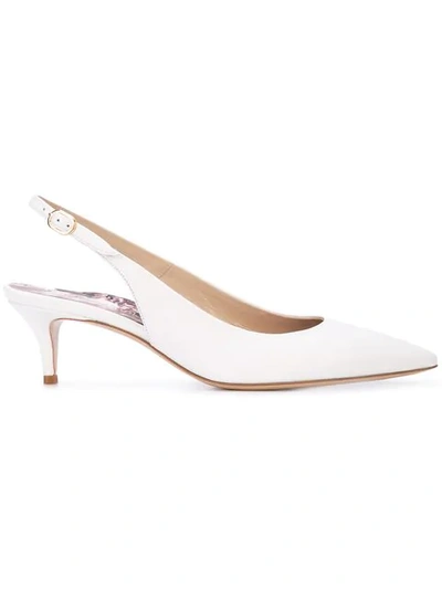 Marion Parke Slingback Leather Pumps In White