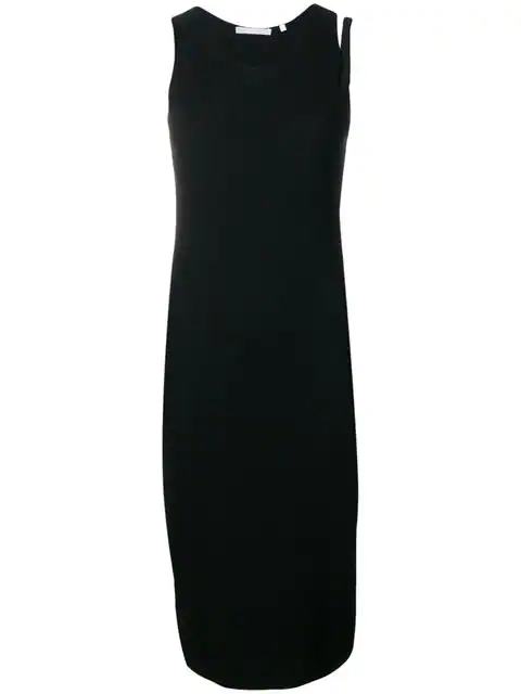 Helmut Lang Sleeveless Knitted Midi Dress In Black | ModeSens