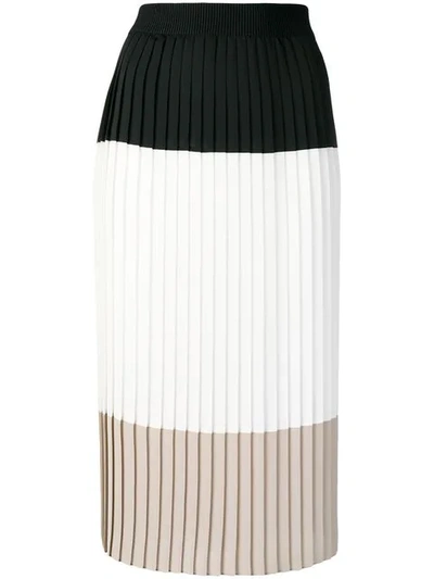 Les Copains Block Stripe Skirt In Black