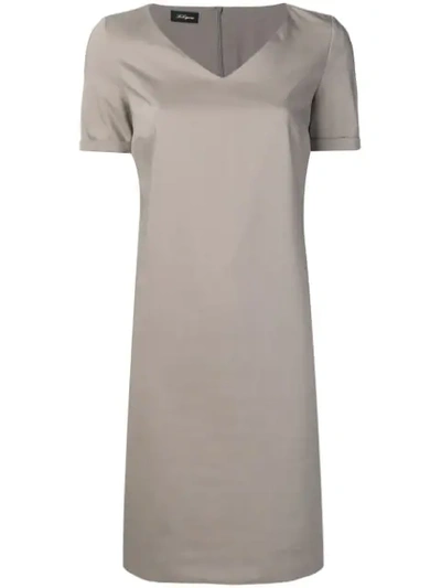 Les Copains Neutral Grey Day Dress In Neutrals