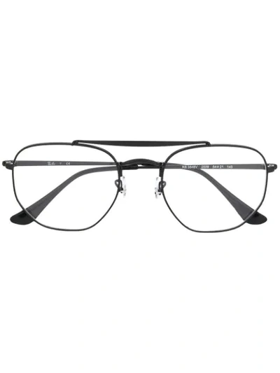 Ray Ban Top Bar Round Glasses In Black