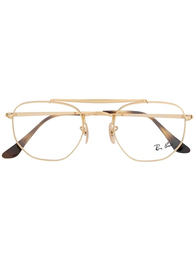 Ray Ban Ray-ban Top Bar Round Glasses - Gold