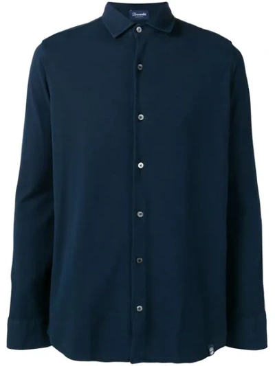 Drumohr Long-sleeve Fitted Shirt In Blue