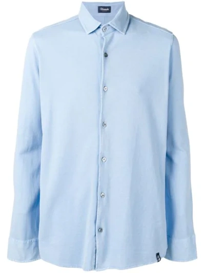 Drumohr Long-sleeve Fitted Shirt In Blue
