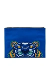 Kenzo Cobalt Tiger Clutch In Blue