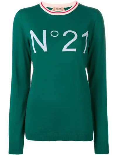 N°21 Logo Knitted Sweatshirt In Green