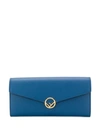 Fendi Logo Continental Wallet In Blue