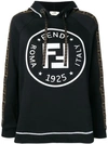 Fendi Logo Hoodie In Black