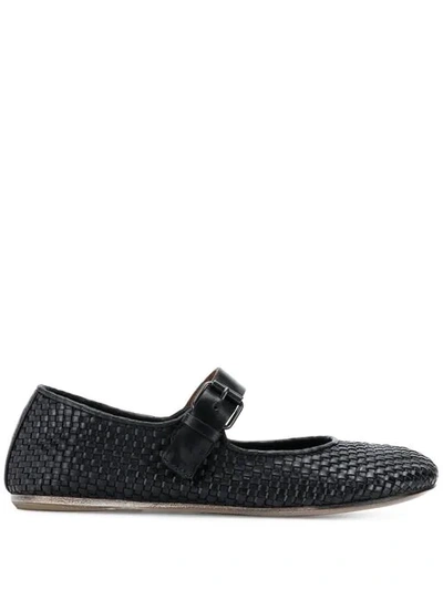 Marsèll Woven Ballerina Flats In Black