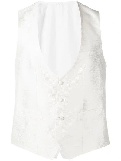 Canali White Formal Waistcoat