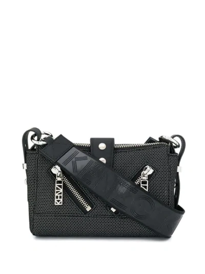 Kenzo Patterned Mini Shoulder Bag In Black